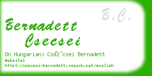 bernadett csecsei business card